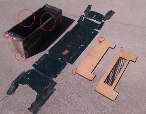 Disassembled Randall RG-100 Classic.  What a mess.