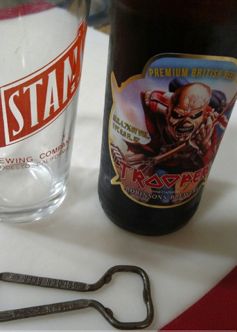 Trooper Beer before the opening with vintage church key! Trooper Beer before the opening with vintage church key!